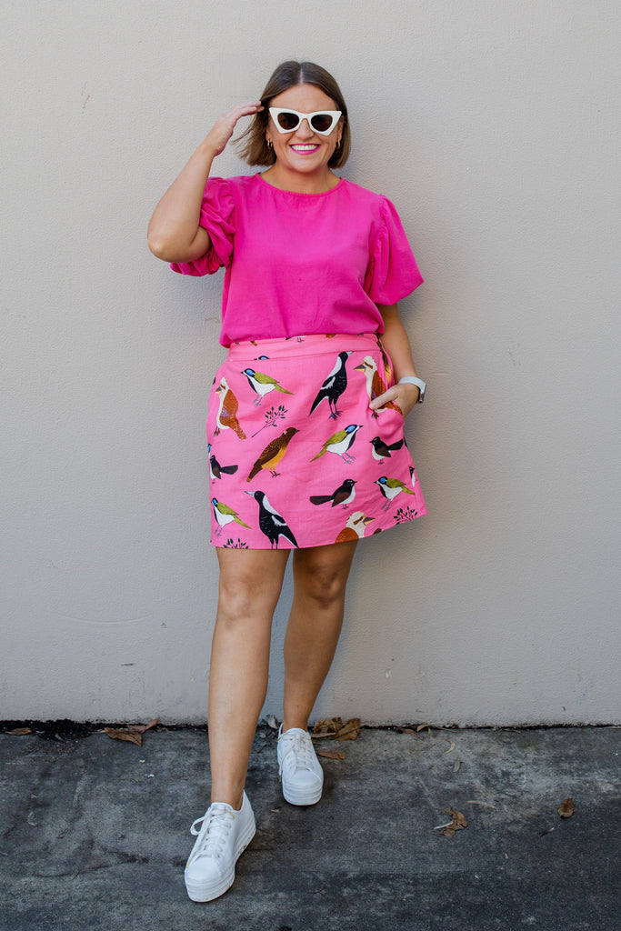 Ruffle Your Feathers (pink) mini skirt