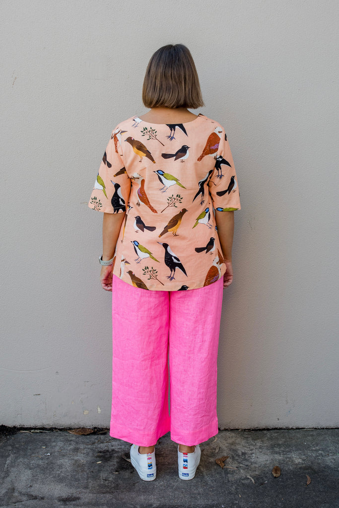 Ruffle Your Feathers (peach) swing top