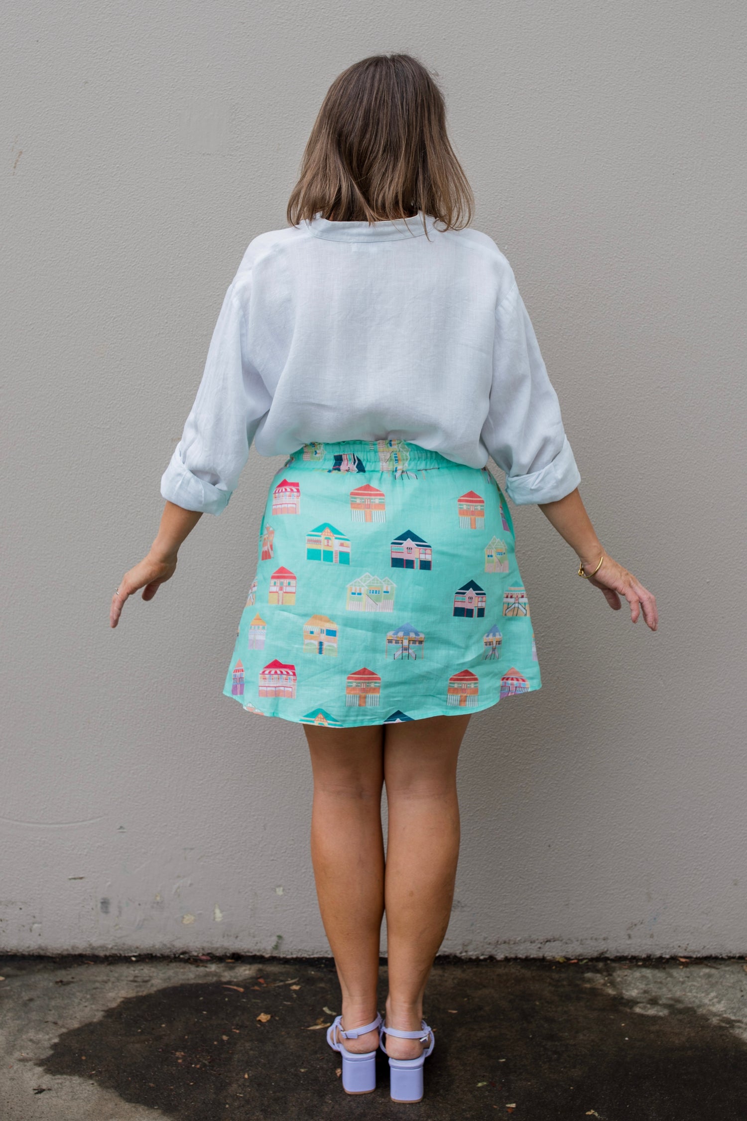 Home elastic waist skirt (Mint Green)