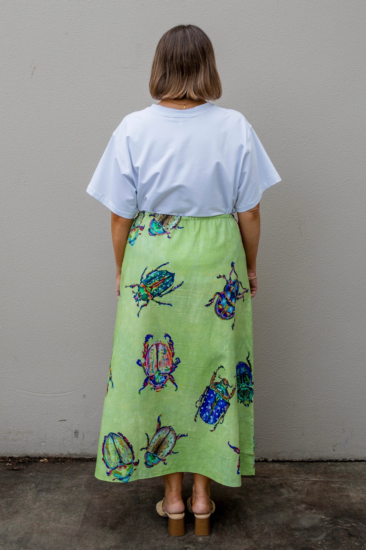 Christmas Beetle Bianca bias cut skirt