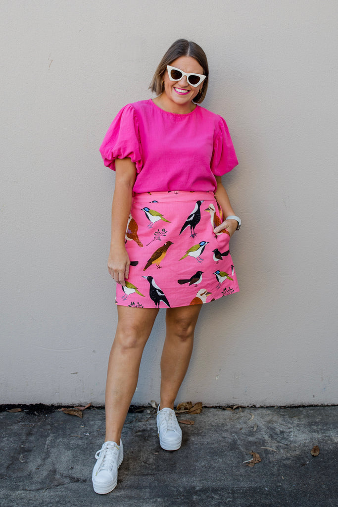 Ruffle Your Feathers (pink) mini skirt